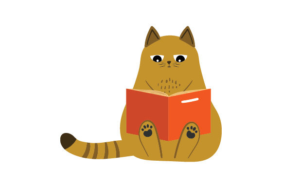 Cat Reading a Book: A Thoughtful Embroidery Design for Craft Makers and Etsy Sellers