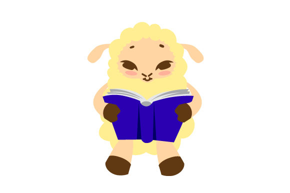 Sheep Reading Book: A Charming Design for Craft Projects